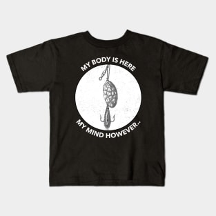 My Mind Is Fishing Fisherman Kids T-Shirt